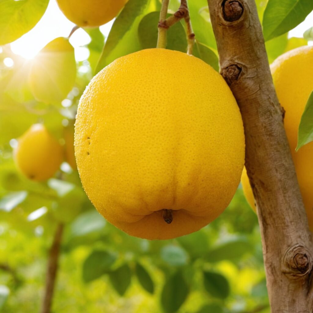 Gelbe Frucht am Baum: Welchen Namen habe ich vergessen?