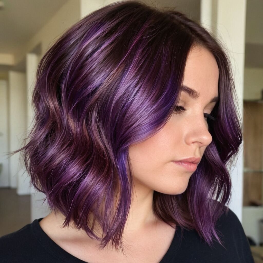 Neue Haarfarbe: Braun mit lila Stich – geht das?
