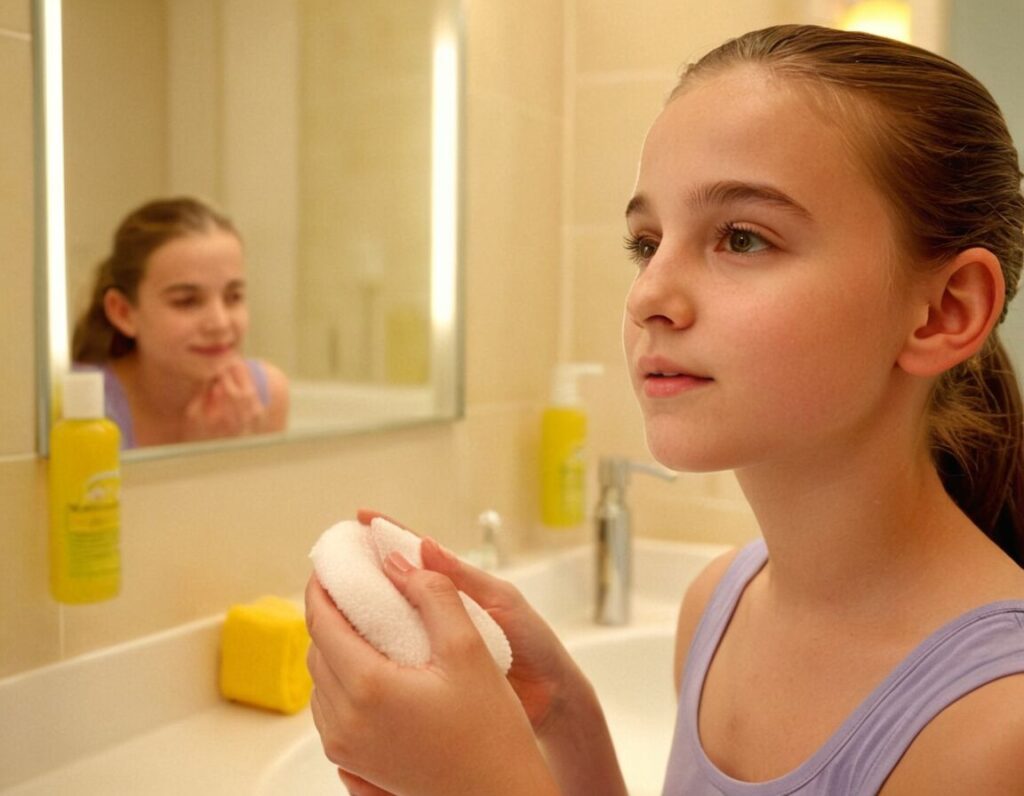 Hautpflege-Routine für 12- bis 13-jährige Mädchen