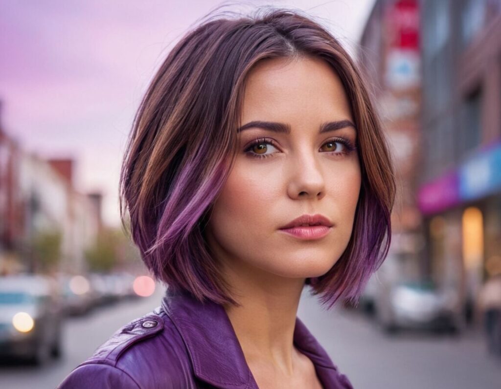 Neue Haarfarbe: Braun mit lila Stich – geht das?